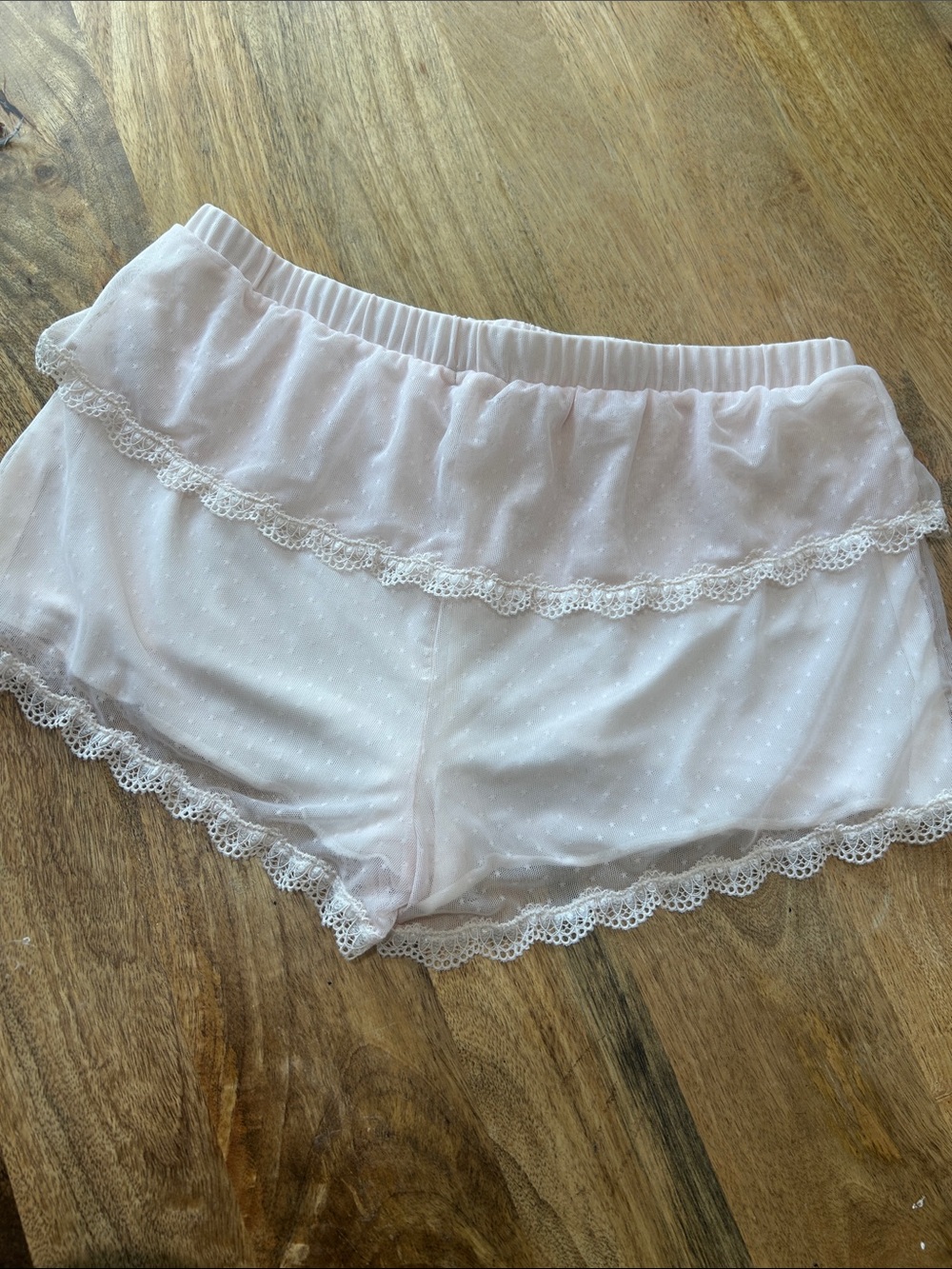 Aerie Women's Pink Lace-Trim Sleep Shorts - Picture 4 of 4
